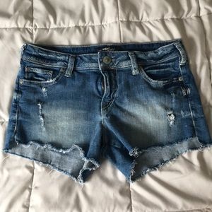 Silver Jeans Distressed Jean Shorts